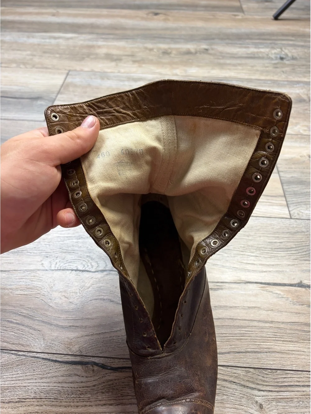 Vintage Brown Leather Button-Up Ankle Boots